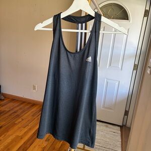 adidas Black Performance Racerback Tank with White Logo